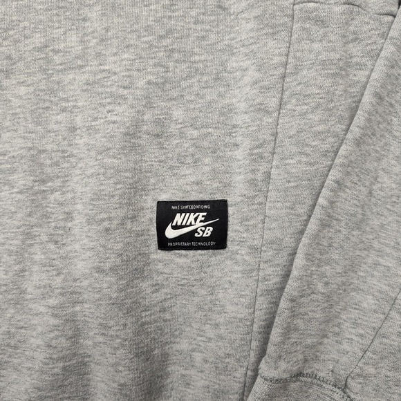 Nike SB Hoodie‎ Mens Small Gray Icon Skateboarding Fleece Pullover Sweatshirt - Picture 5 of 12